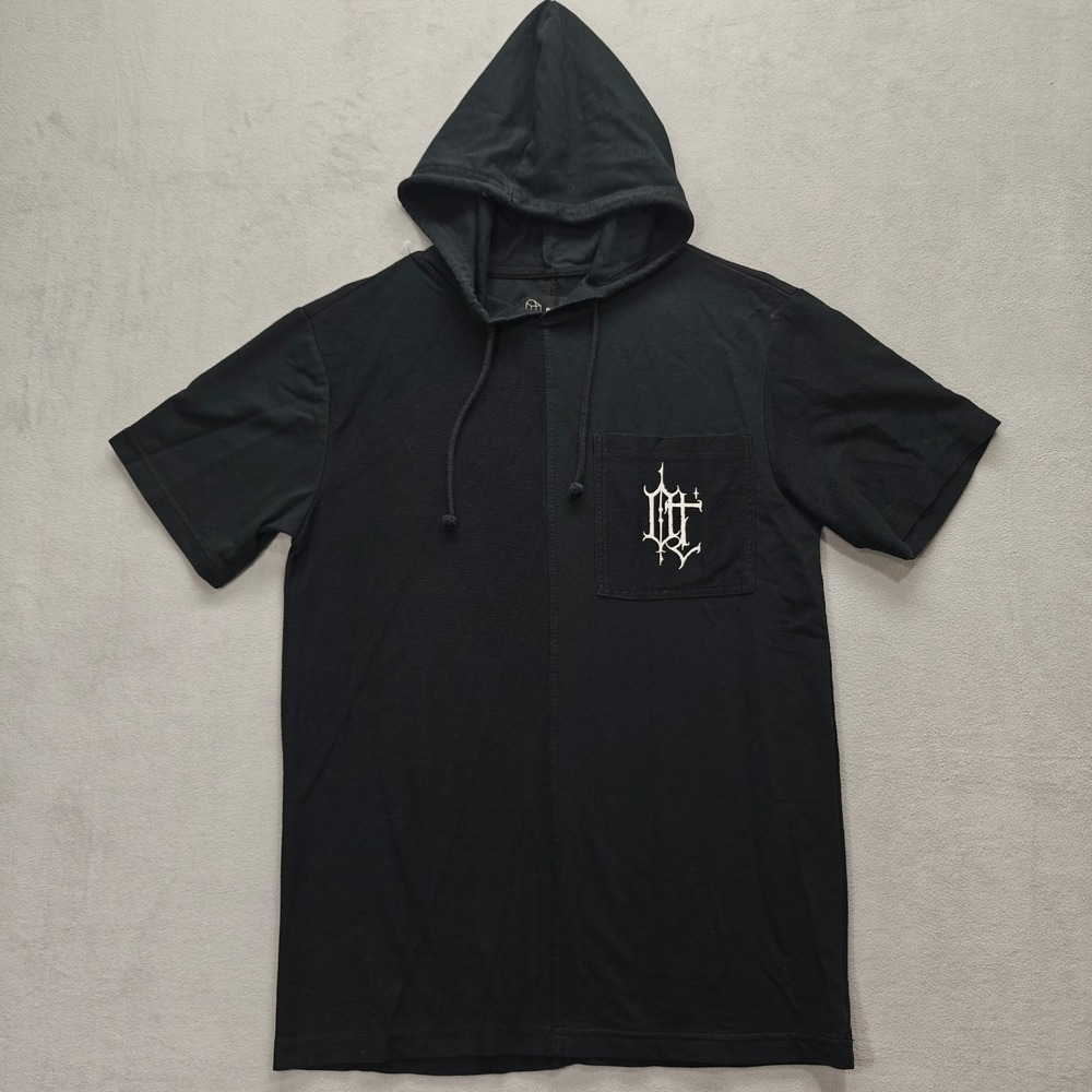 Original Use Shirt Mens S Black Metal Tattoo Short Sleeve Hooded Boxy Pocket Tee